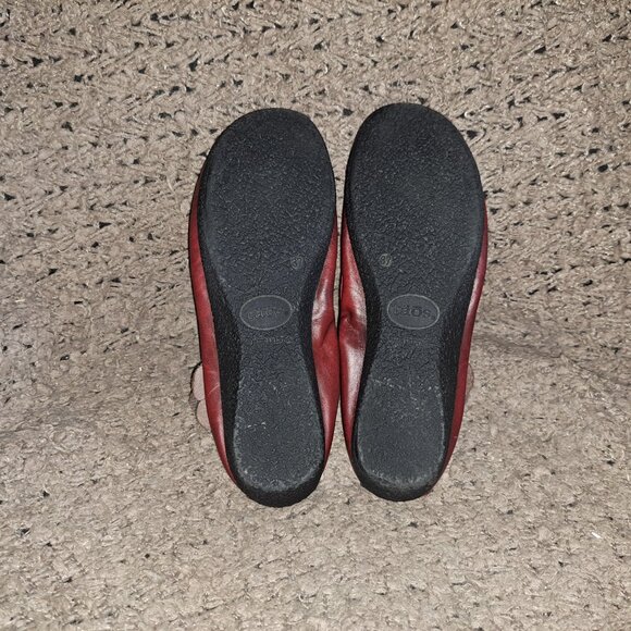 TAOS-Mary Jane Ballet Flat Size-Red Leather Flower Strap-SZ 37-Excellent - Picture 8 of 8